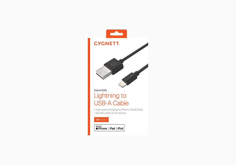 Lightning to USB-A Cable - 2m Black