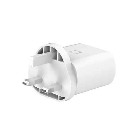 32W USB-C PD Dual Port Wall Charger UK - White