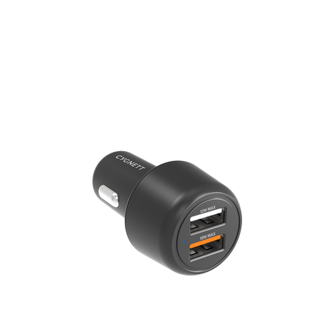 30W Dual Port Car Charger - Black - Cygnett (AU)