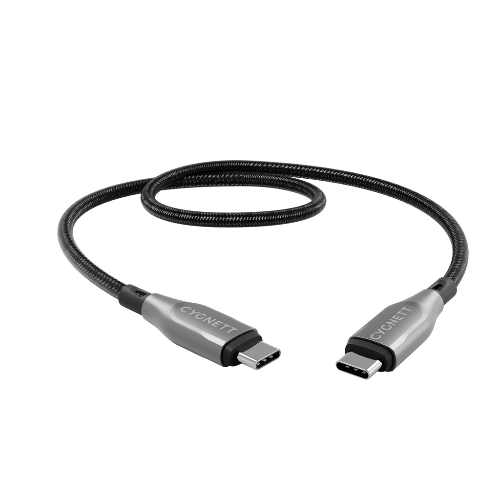 USB-C to USB-C Cable 50cm – Black – Cygnett UK