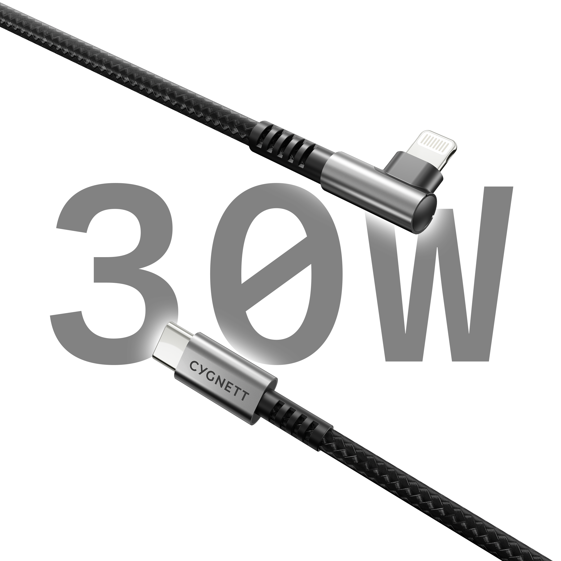 Right Angle Lightning to USB-C Cable - 1M