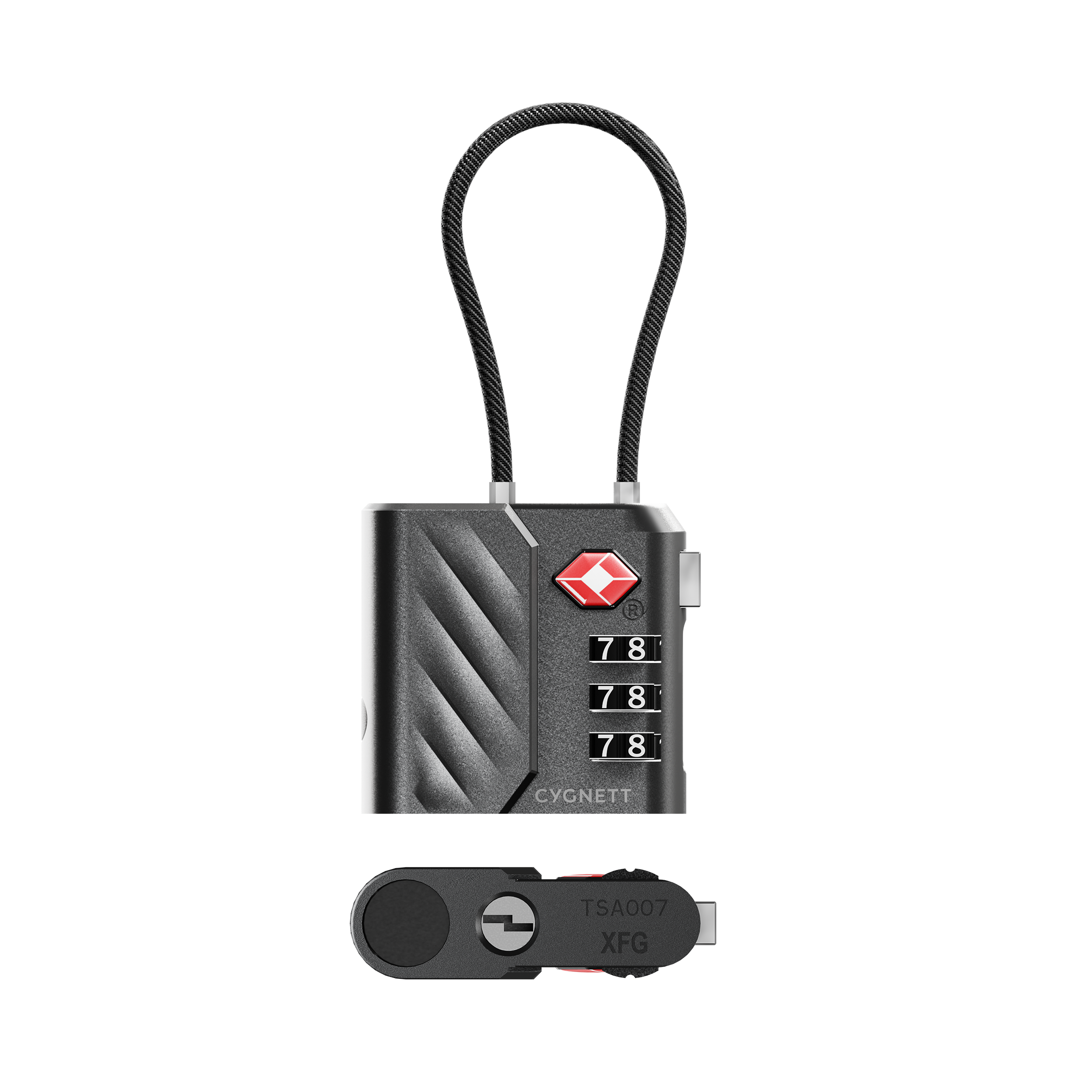 Bluetooth® TravelTag TSA Lock with USB-C Recharging