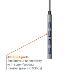 4-in-1 USB-C to USB-A Hub