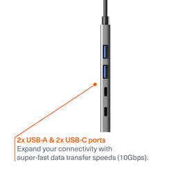 4-in-1 USB-C to USB-C & USB-A Hub