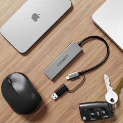 4-in-1 USB-C to USB-C & USB-A Hub