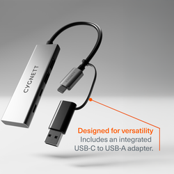 4-in-1 USB-C to USB-C & USB-A Hub