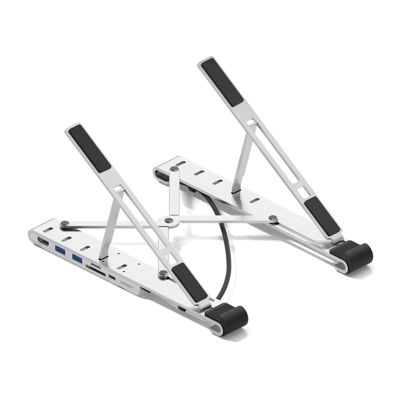 7-in-1 Hub with Folding Laptop Riser (Single HDMI)