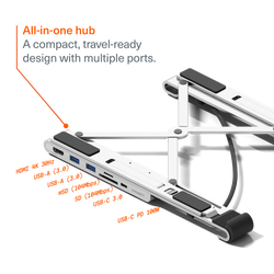 7-in-1 Hub with Folding Laptop Riser (Single HDMI)