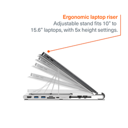 7-in-1 Hub with Folding Laptop Riser (Single HDMI)