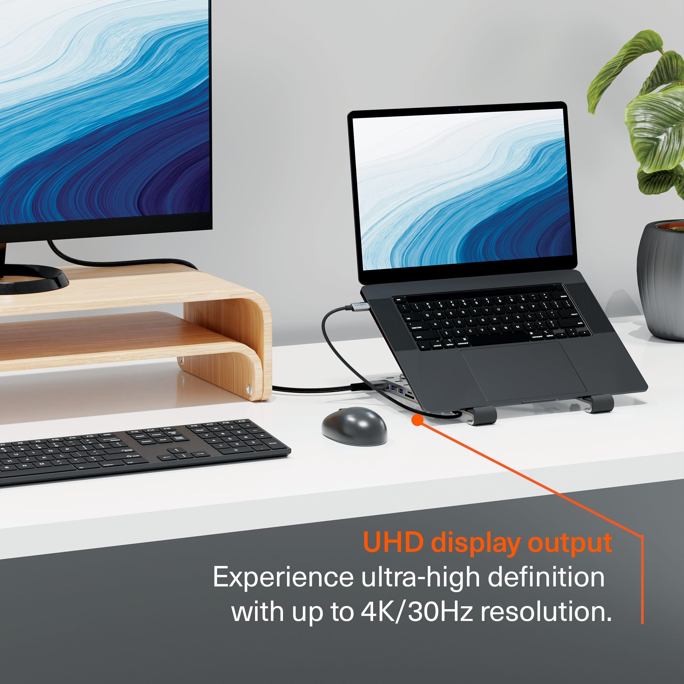 7-in-1 Hub with Folding Laptop Riser (Single HDMI)