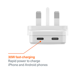 Dual USB-C GaN Slim Wall Charger 30W