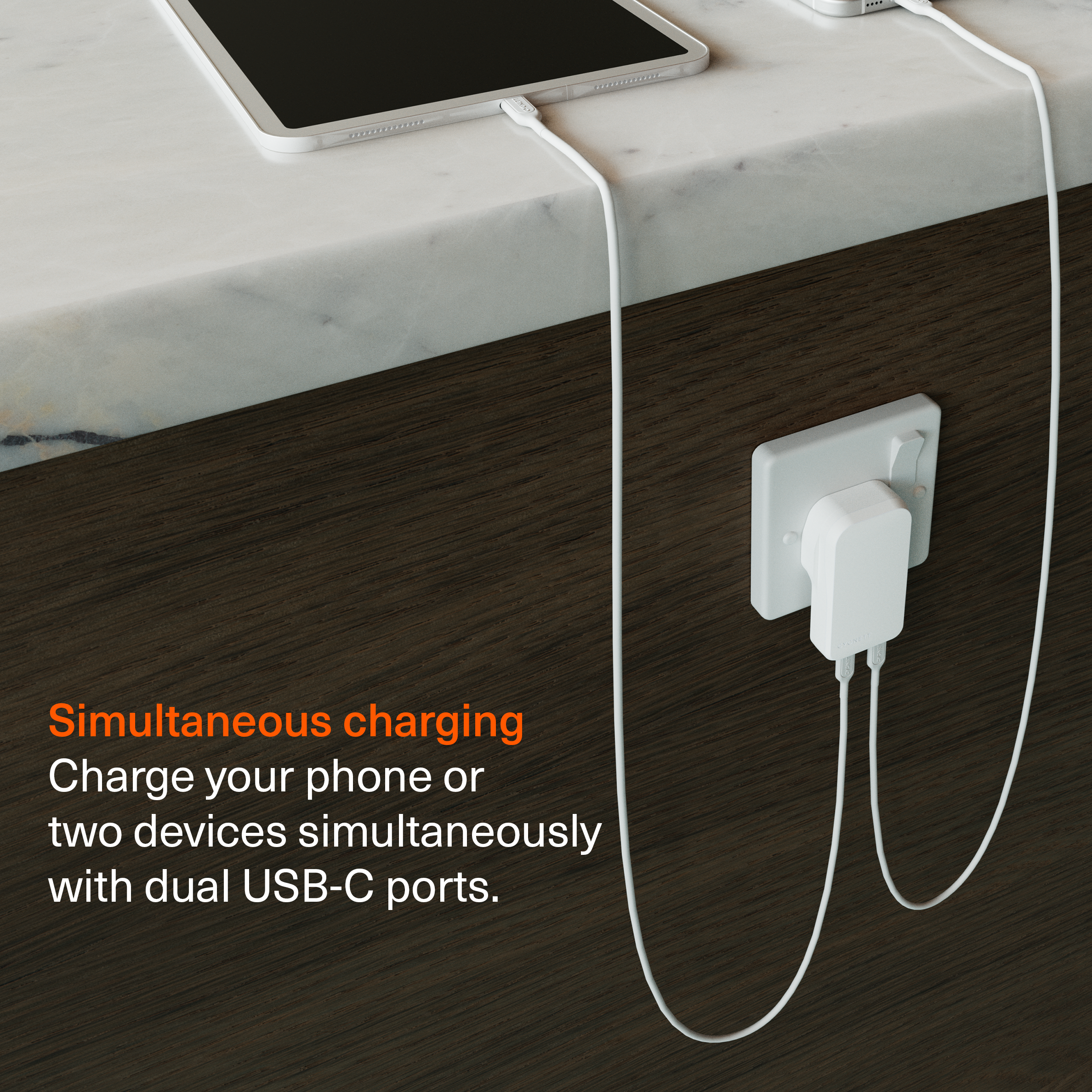 Dual USB-C GaN Slim Wall Charger 30W