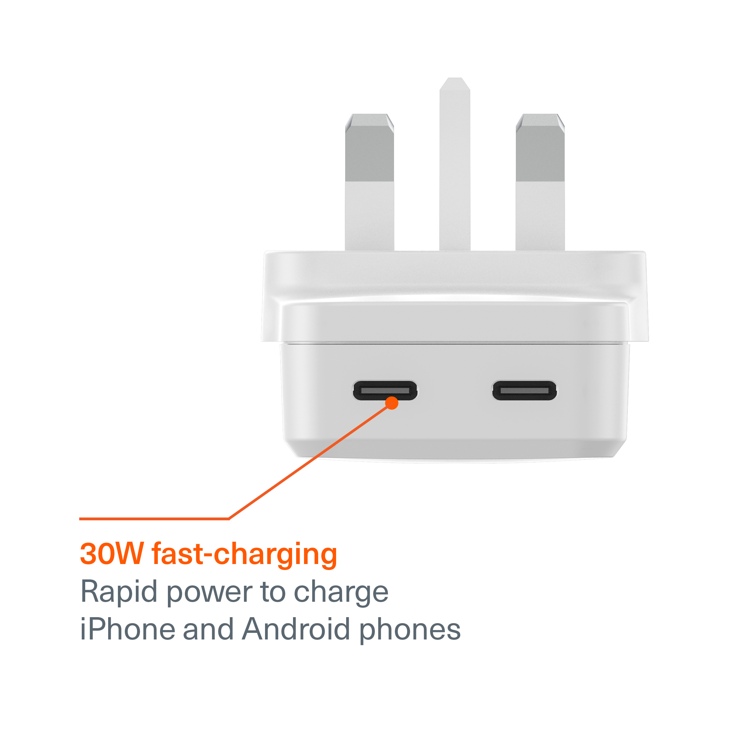 Dual USB-C GaN Slim Wall Charger 65W