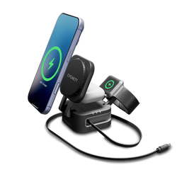 3-in-1 Foldable Wireless Charger with Retractable Cable