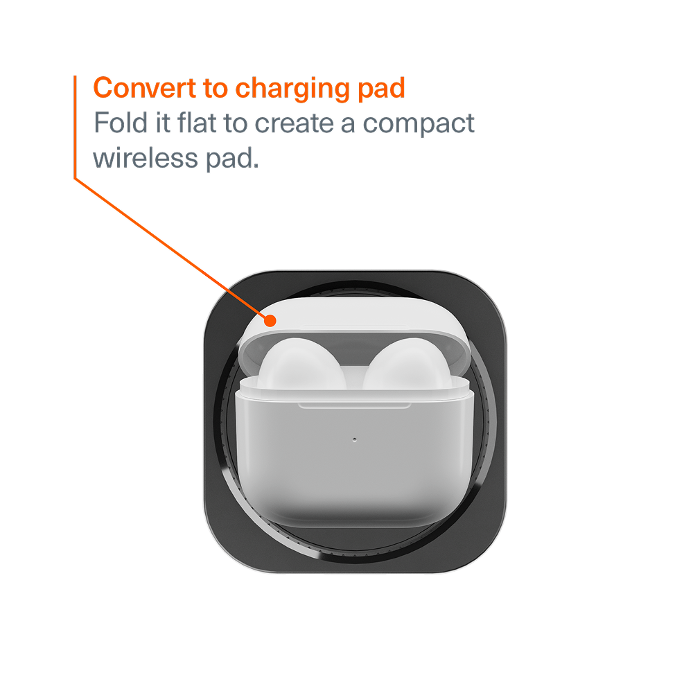 3-in-1 Foldable Wireless Charger with Retractable Cable