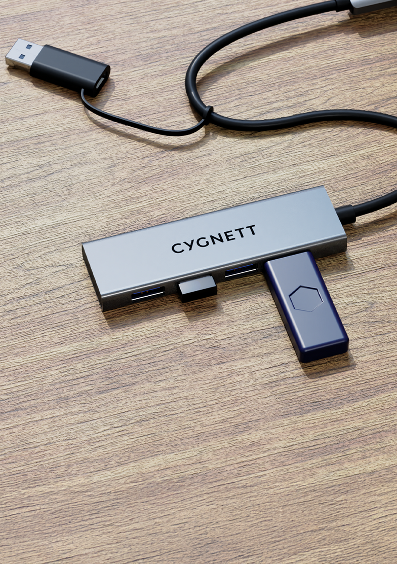 4-in-1 USB-C to USB-A Hub