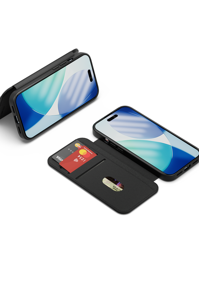 Magnetic Leather Wallet Case for iPhone Air