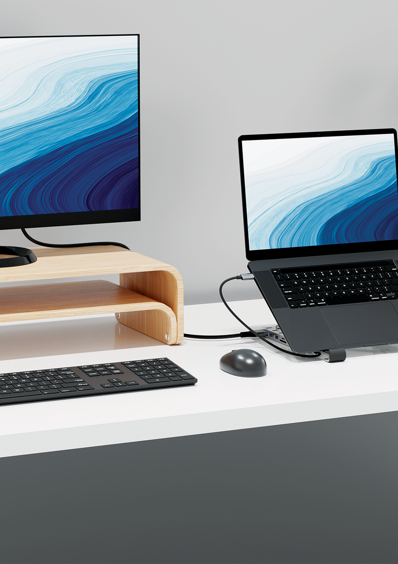 7-in-1 Hub with Folding Laptop Riser (Single HDMI)