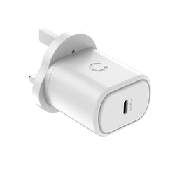 20W USB-C PD Wall Charger UK - White