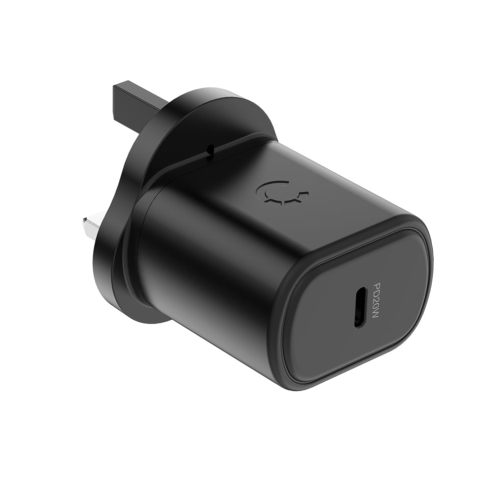 20W USB-C PD Wall Charger UK - Black