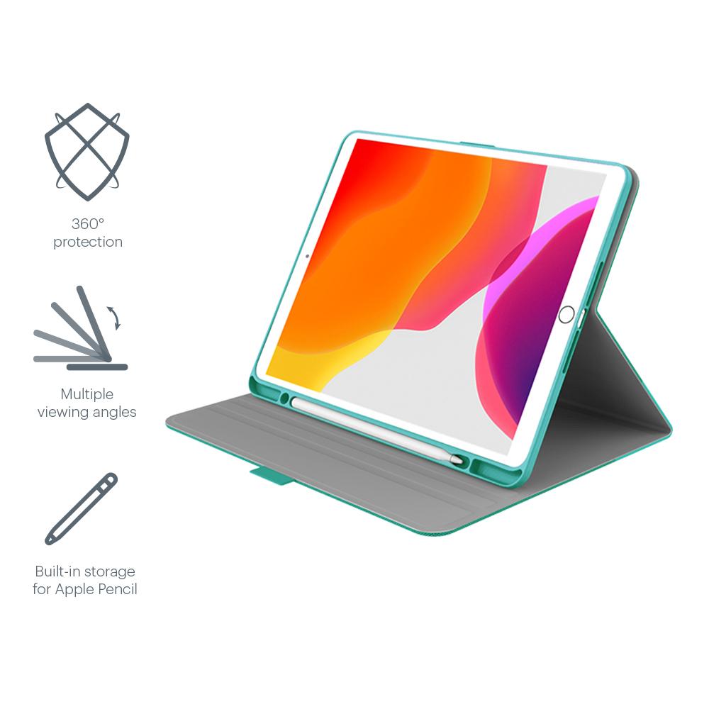 iPad 10.2" Slim Case with Apple Pencil Holder- Jade/Green