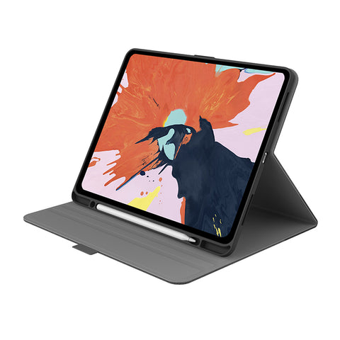 iPad 10.9 & 11 (2021/2020/2018) Case with Apple pencil holder - Grey/ Black
